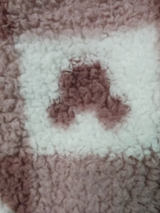 Womens Plush Sherpa Jacket in Mauve and Cream - Picture 5 of 7